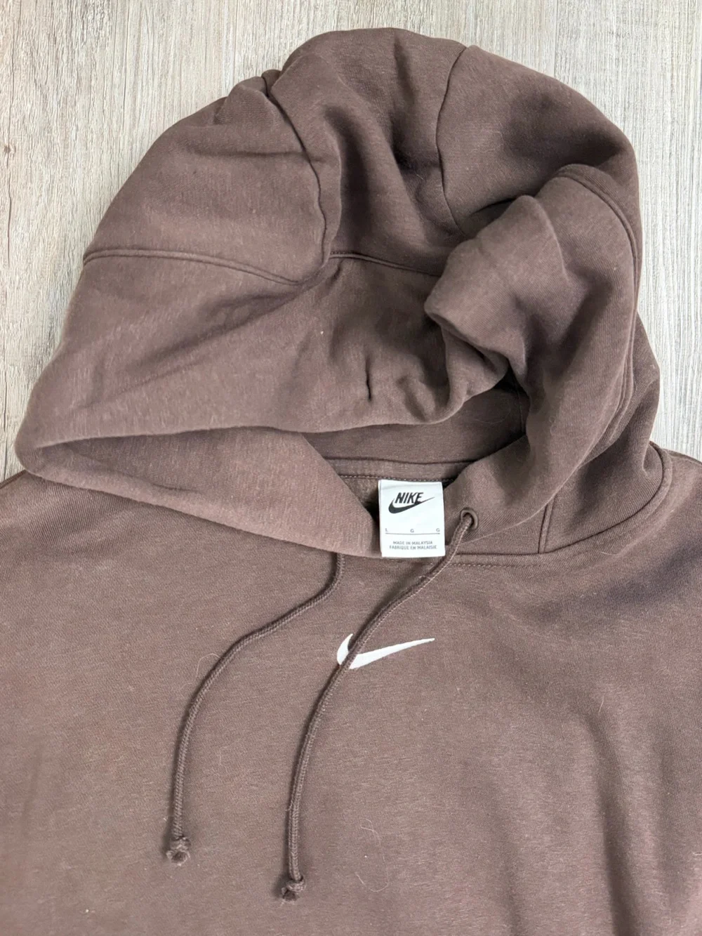 Nike Phoenix Cropped Fleece Hoodie in Brown, size Large like NEW🔥